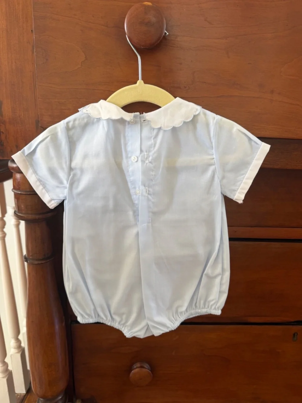 Heirloom Collection Boys Vintage Scalloped Collar Creeper